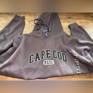 Men’s Cape Cod Mass Brown Pull Over Hoodie